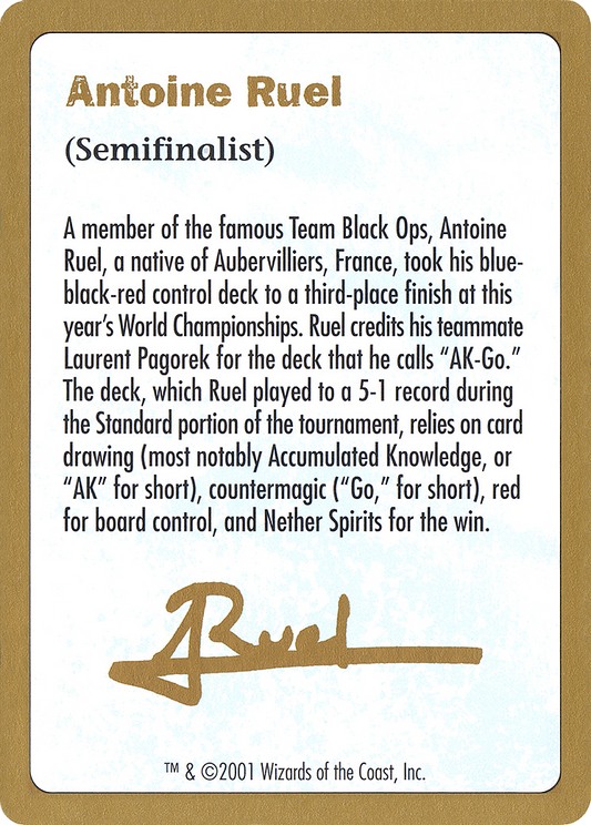 Antoine Ruel Bio (WCD-AR0A) - World Championship Decks 2001
