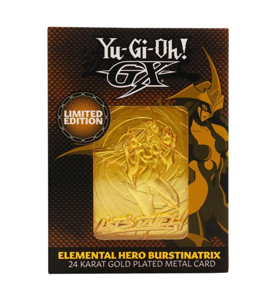 Yu-Gi-Oh! LIMITED EDITION 24 KARAT GOLD PLATED ELEMENTAL HERO BURSTINATRIX METAL CARD