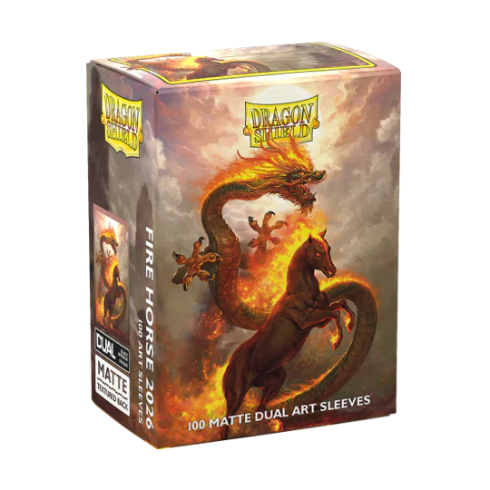 DRAGON SHIELD SLEEVES DUAL MATTE FIRE HORSE 100CT