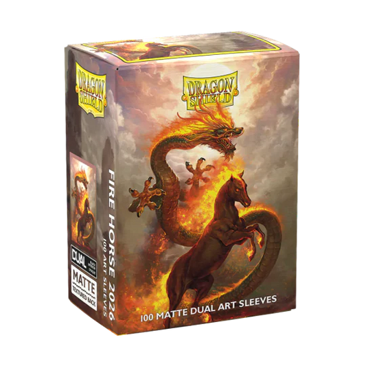 DRAGON SHIELD SLEEVES DUAL MATTE FIRE HORSE 100CT